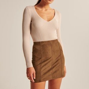 Vegan Suede Mini Skirt